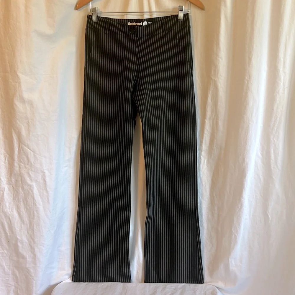 Betabrand Wide Leg Pin Stripe Yoga Business Pant